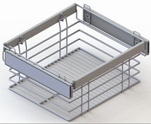 корзина выдвижная для белья (450-590) хром,направляющие шариковые в комплекте (код 487)