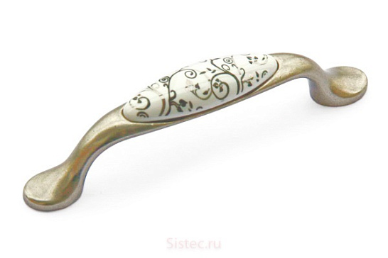 фото up19-0096-ga011-wht-12 gamet.ручка-скоба, патин.никель/завитушки,96мм