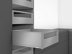 выдвижной ящик legrabox pure c,высокий внутр,панель с релингом,350 мм,серый орион 