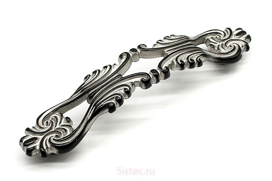 фото wmn797.096.001с giusti. ручка - скоба, королевский черный с серебряной патиной, 96 мм