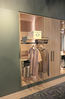 пантограф с полкой в гардеробную, конеро w 985-1168 мм, 1 уп, цвет шампань (2382859853)