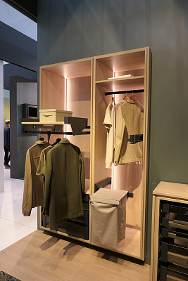 комплект односторонний выдвижной с широким мешком для белья, мешок 300x280x530 мм,цвет серо-бежевый 