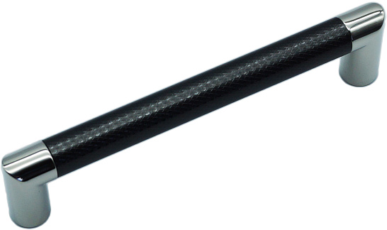 фото 230017.160.6572.2 union knopf ручка-скоба, 160 мм, черненая шлиф. сталь с ножками никель глянц.