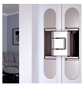 скрытая ассиметричная петля для двери толщиной 38 мм, цвет матовый хром