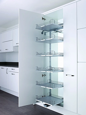 фото тандем соло комплект внут. высота 1300 мм, 4 полки,  арена классик, цвет хром, дно серое антислип 