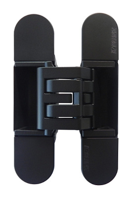 фото скрытая ассиметричная петля для двери толщиной от 38 мм, цвет черный