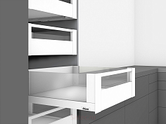 внутренний legrabox free c,передн.панель с релинг.,500 мм,белый шелк