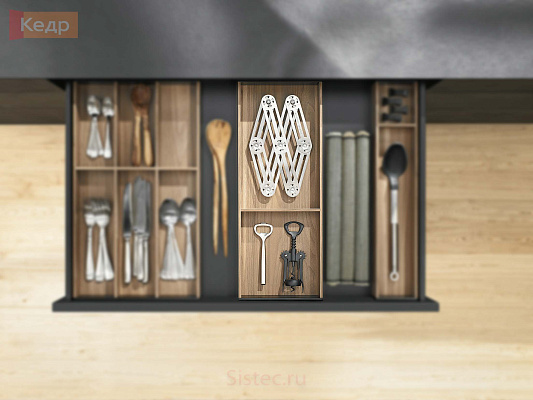 фото ambia-line лотки нд 500мм, ш 200мм, орех теннесси/терра-черный