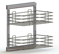 корзина выдвижная на рамке 2-х уровневая, хром (код 529)