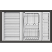 сушка выдвижная ф124, дайнинг агент 800 мм;цвет титан,крепл.к фасаду,1 посуда бол+1 посуда мал+1 реш