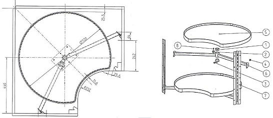 фото vauth-sagel  карусель cor wheel pro konkav без оси,для фасадов вогнутой формы