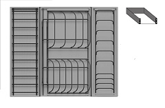 сушка выдвижная ф125, дайнинг агент 600 мм;цвет антрацит,крепл.к фасаду,1 посуд.бол+1 посуд.мал+1реш