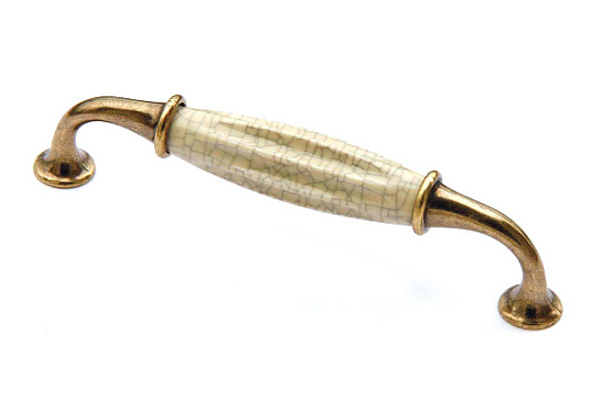 фото 11.4700.68 metakor. ручка-скоба country, бронза, фарфор трещинки, 128 мм
