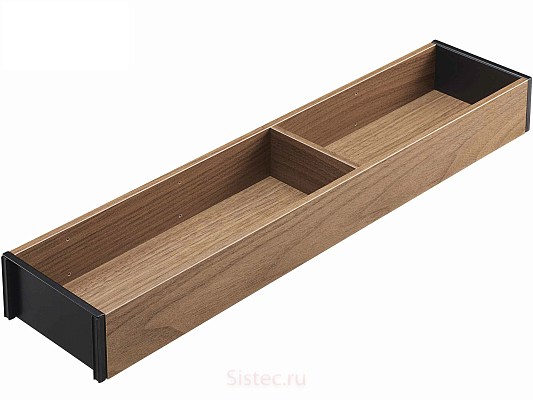 фото ambia-line лотки нд 500мм, ш 100мм, орех теннесси/терра-черный
