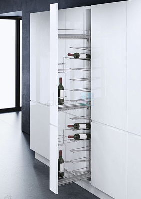 фото система wine, выдвижной фасад 150 мм, высота 1690 мм, хром
