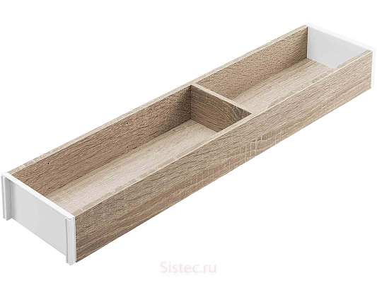 фото ambia-line. лотки, номинальная длина 450 мм, ширина 100 мм, дуб бардолино/белый шелк