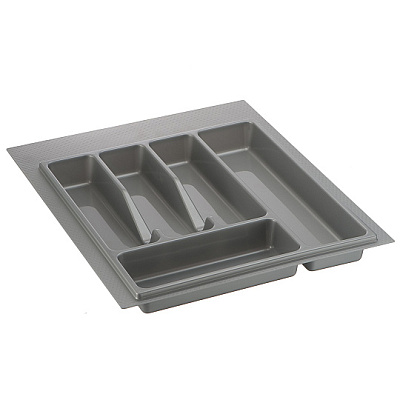 фото лоток для кухонных принадлежностей в ящик (355-390) х (391-490), шк 450 мм, серый