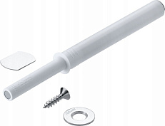 tip-on длинный с регулировкой по глубине, белый шелк + магниты (под саморез и на клею)