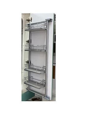 фото тандем сайд 450 мм комплект, рама h1700, арена классик, 5 полок, цвет титан, дно серое, антислип 