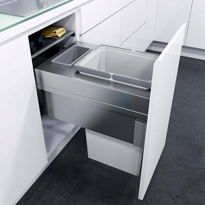 фото мусорное ведро envi space xx 32 л, выдвижной фасад 400 мм, серый