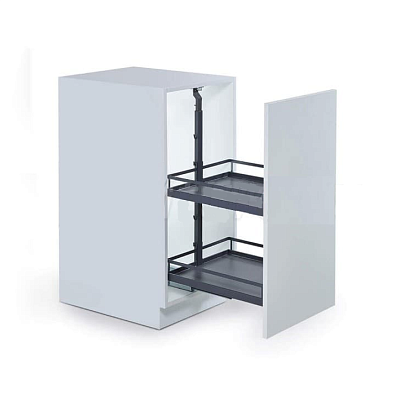 фото диспенса джуниор слим 400 мм, h 640-728, арена стиль, 2 полки, цвет антрацит, цвет дна антрацит