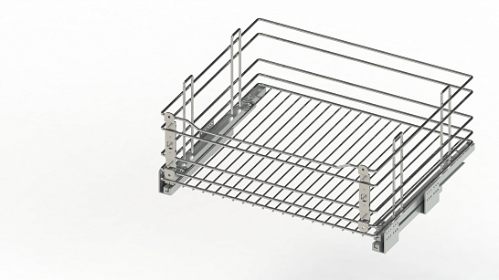 корзина выкатная в нижнюю базу 600 на направляющих blum, хром (гальваника) (6078)