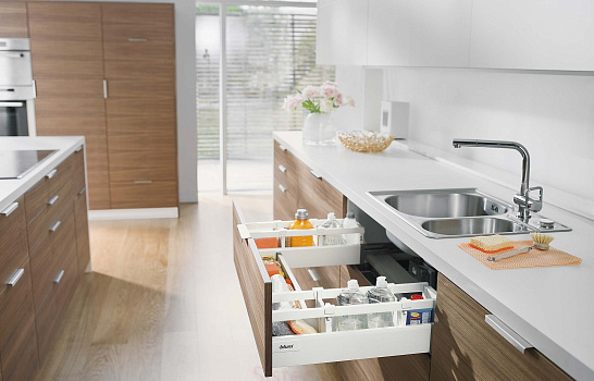 фото ящик под мойку tandembox antaro,m+1 рел.,c,500мм,белый шелк