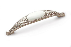 15176p1281a.32 marella ручка-скоба grace,никель/фарфор белый,128мм (распродажа)