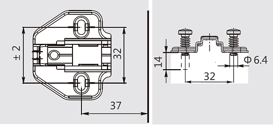 фото pivot pro монтажная планка h=2 dtc  click-on с евровинтами (0018708)