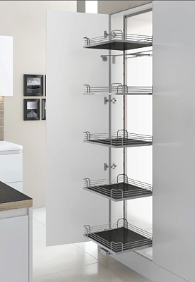 фото тандем соло комплект внут. высота 1300 мм, 4 полки, арена классик, цвет  титан, дно серое антислип 