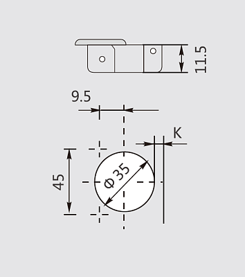 фото петля 110° dtc pivot-pro click-on накладная с доводчиком 45мм (0020416)