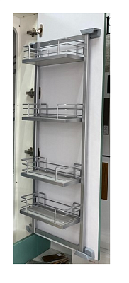 фото тандем сайд 600 мм комплект, рама h1100, арена классик, 4 полки, цвет титан, дно серое, антислип 1 у