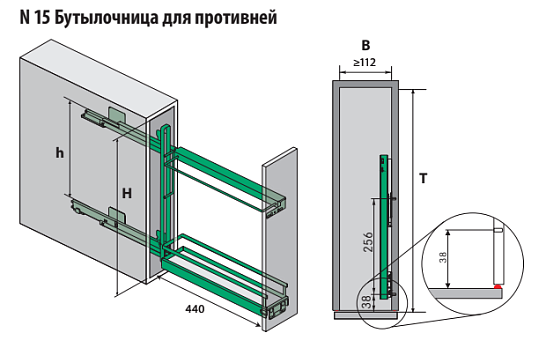 фото бутылочница для противней 150 мм 3d, арена стиль 1 шт, цвет антрацит, 1 уп.