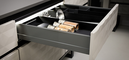 фото ten2 выдвижной ящик h90 мм, 350мм, чёрный кофе