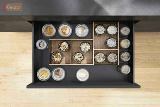 фото ambia-line высокие лотки нд от 270мм, ш 242мм, орех теннесси/терра-черный