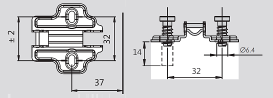 фото pivot star монтажная планка h=0 dtc snap-on с евровинтами (0015362 )