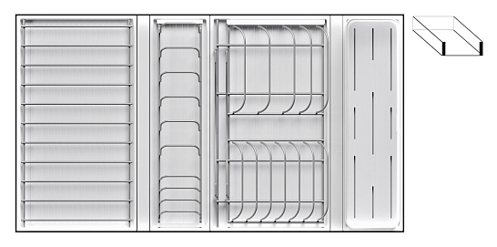 фото сушка выдвижная ф1234, дайнинг агент 900 мм; крепление к фасаду; титан,цвет дна белый, (2395269706)