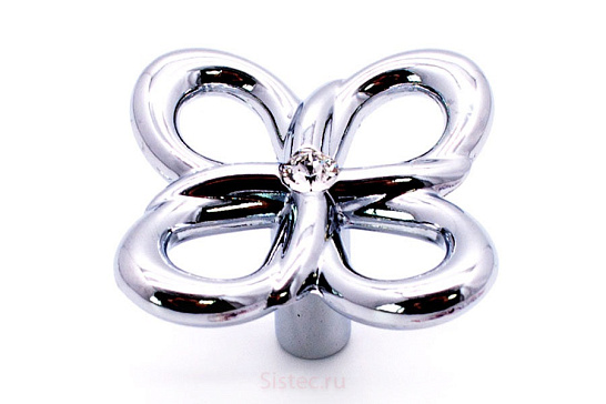 фото gr48-g0004-sw gamet.ручка-кнопка viola cristal, хром, с крист. сваровски