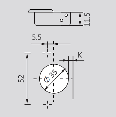 фото петля 110 гр dtc pivot star snap-on вкладная с доводчиком 52мм (0017299)