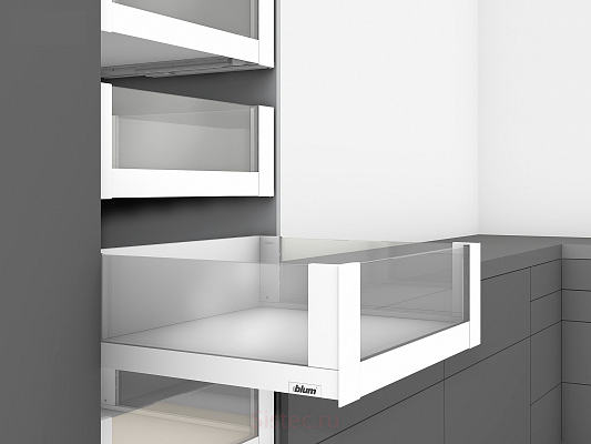 фото legrabox free c,внутр.,передн.панель с вставк.,350 мм,белый шелк