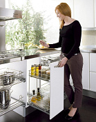 выдвижная корзина в базу 400 мм, полное выдвижение c blumotion