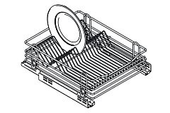 выдвижная сушка в базу 900 мм, алюминиевый поддон, без креплений к фасаду