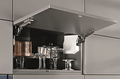 малый поворотный подъемный механизм blum aventos hk-s3 tip-on, 680-1520 заглушки белого цвета 