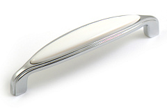 15178p1281a.36 marella ручка-скоба cosmopolitan,хром/фарфор белый,128мм (распродажа)