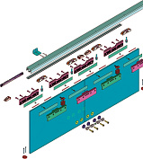 набор аксессуаров с доводчиком для стеклянной двери до 80 кг, цвет матовый никель