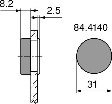 фото заглушка для стекл.круглая,матовый никель
